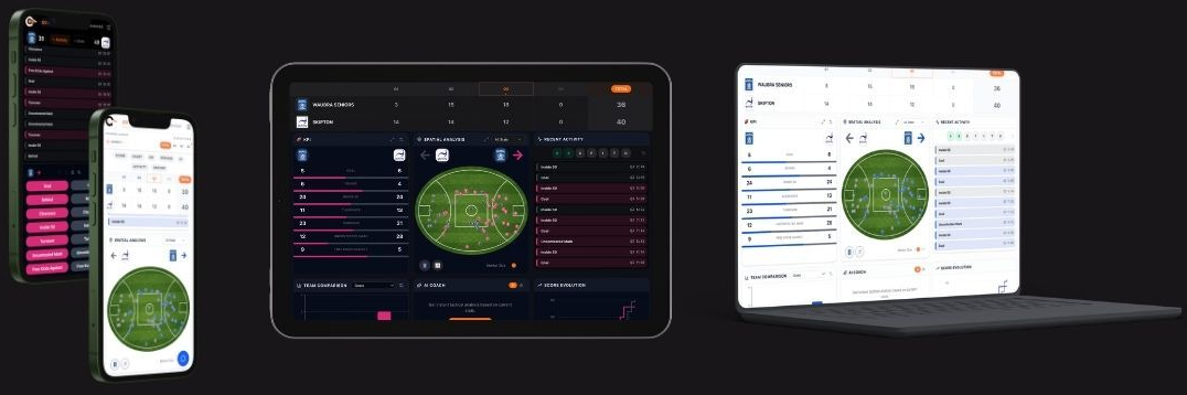 GamePulse running on phone, tablet, and laptop